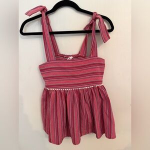 THML Pink Striped Tank Top